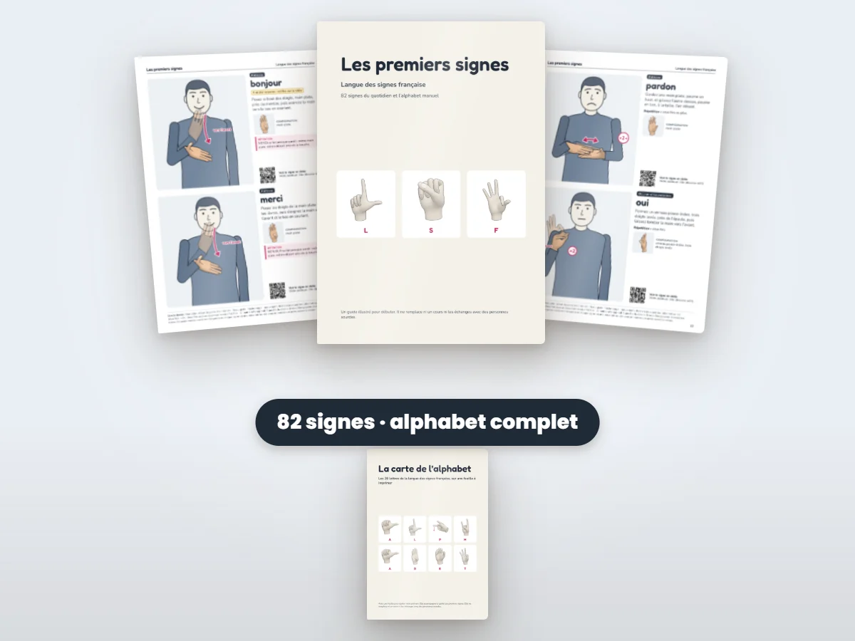 Les premiers signes : le guide et ses fiches illustrées